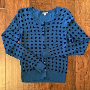 Halogen Polka Dot Cardigan Sweater - Small